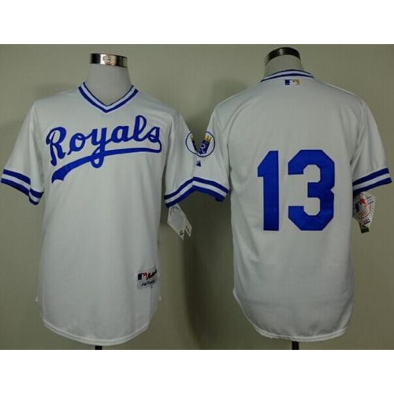 6863c496dfc0d_1 Royals #13 Salvador Perez White 1974 Turn Back The Clock Stitched MLB Jersey