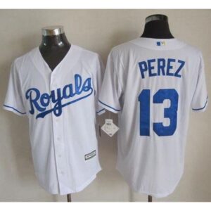 6863c4c79d110_1 Royals #13 Salvador Perez White New Cool Base Stitched MLB Jersey