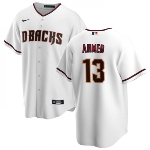6863c4dacbd29_1 Men's Arizona Diamondbacks #13 Nick Ahmed White Cool Base Stitched Baseball Jersey