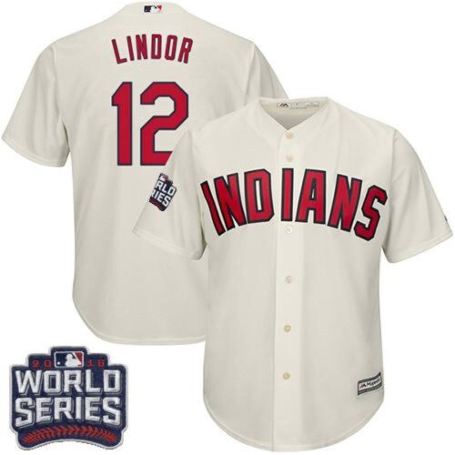 6863c4f7552f5_1 indians #12 Francisco Lindor Cream Alternate 2016 World Series Bound Stitched Youth MLB Jersey