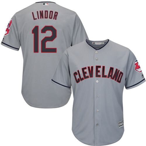 6863c4fca3f68_1 indians #12 Francisco Lindor Grey Road Stitched Youth MLB Jersey
