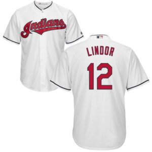 6863c507832d0_1 indians #12 Francisco Lindor White Home Stitched Youth MLB Jersey