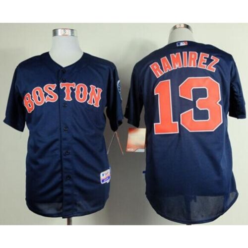 6863c5244cae6_1 Red Sox #13 Hanley Ramirez Dark Blue Cool Base Stitched MLB Jersey