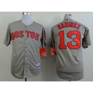 6863c536965ba_1 Red Sox #13 Hanley Ramirez Grey Cool Base Stitched MLB Jersey