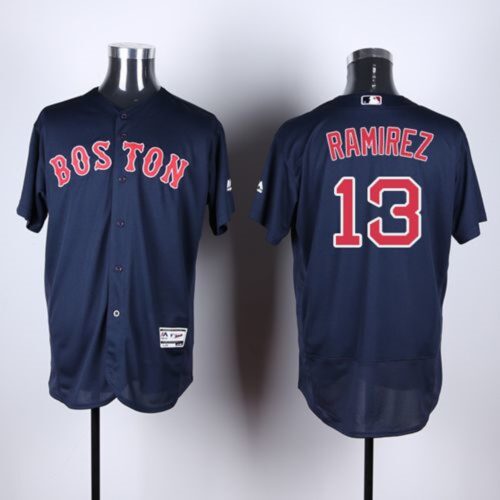 6863c53d9744b_1 Red Sox #13 Hanley Ramirez Navy Blue Flexbase Authentic Collection Stitched MLB Jersey