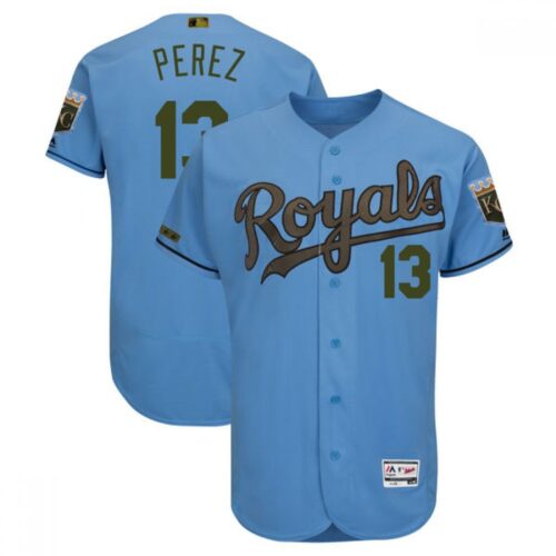 6863c558d4d40_1 Men's Kansas City Royals #13 Salvador Perez Blue 2018 Memorial Day Flexbase Stitched MLB Jersey