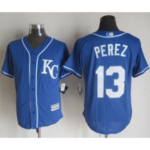 6863c5720eb9f_1 Royals #13 Salvador Perez Blue Alternate 2 New Cool Base Stitched MLB Jersey