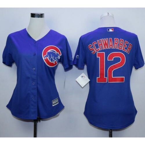 6863c5c136ffc_1 Cubs #12 Kyle Schwarber Blue Alternate Women's Stitched MLB Jersey