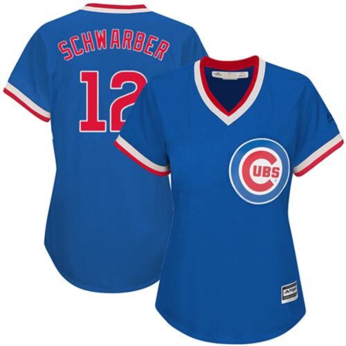 6863c5c6e1497_1 Cubs #12 Kyle Schwarber Blue Cooperstown Women's Stitched MLB Jersey