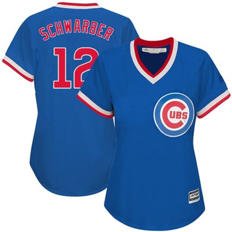 6863c5c6e1497_1 Cubs #12 Kyle Schwarber Blue Cooperstown Women's Stitched MLB Jersey