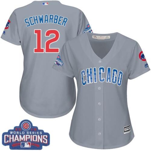 6863c5cc991c7_1 Cubs #12 Kyle Schwarber Grey Road 2016 World Series Champions Women's Stitched MLB Jersey