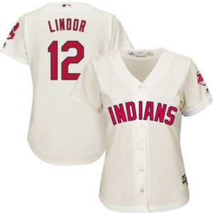 6863c5d8134f1_1 indians #12 Francisco Lindor Cream Women's Alternate Stitched MLB Jersey