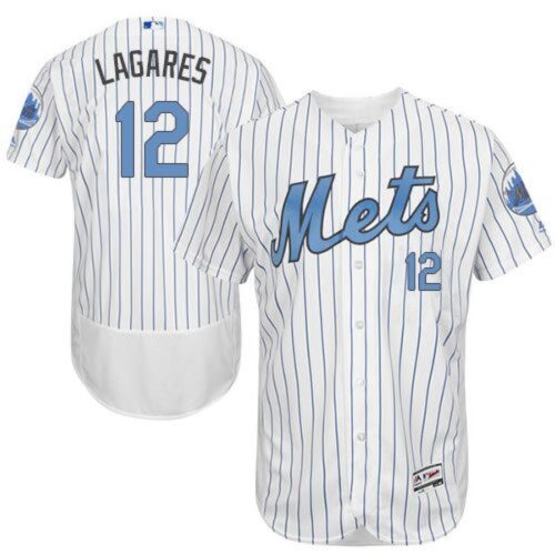 6863c625e475d_1 Mets #12 Juan Lagares White(Blue Strip) Flexbase Authentic Collection 2016 Father's Day Stitched MLB Jersey