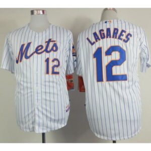 6863c62946a66_1 Mets #12 Juan Lagares White(Blue Strip) Home Cool Base Stitched MLB Jersey
