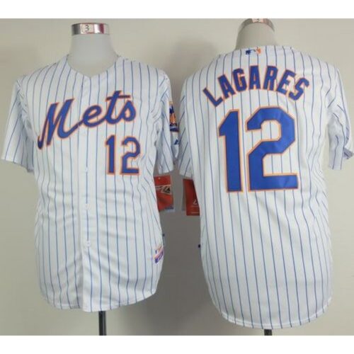 6863c62946a66_1 Mets #12 Juan Lagares White(Blue Strip) Home Cool Base Stitched MLB Jersey