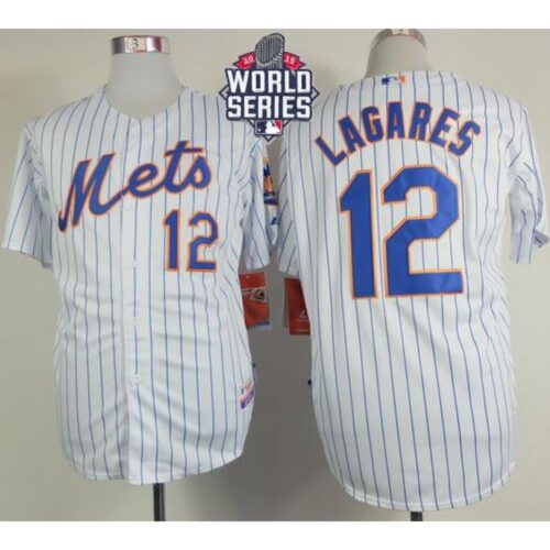 6863c63000274_1 Mets #12 Juan Lagares White(Blue Strip) Home Cool Base W/2015 World Series Patch Stitched MLB Jersey