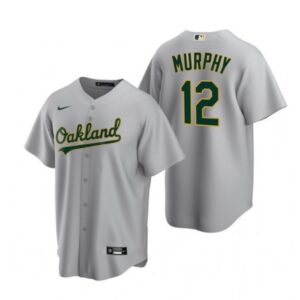 6863c64848883_1 Men's Oakland Athletics #12 Sean Murphy Grey Cool Base Stitched Jersey