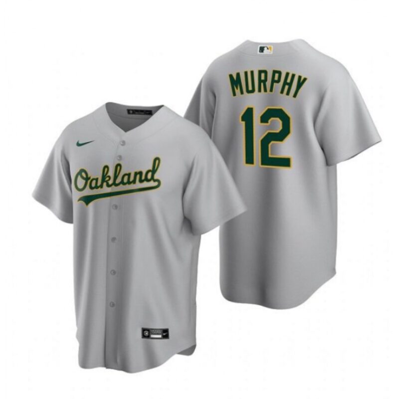6863c64848883_1 Men's Oakland Athletics #12 Sean Murphy Grey Cool Base Stitched Jersey