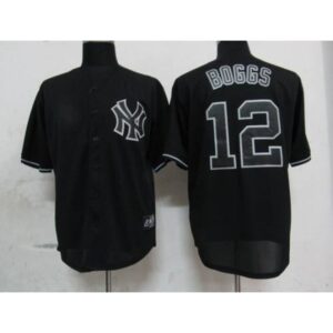 6863c68693fb2_1 Yankees #12 Wade Boggs Black Fashion Stitched MLB Jersey