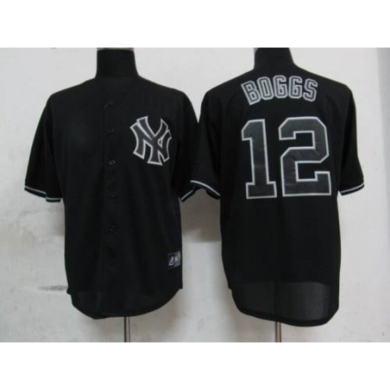 6863c68693fb2_1 Yankees #12 Wade Boggs Black Fashion Stitched MLB Jersey