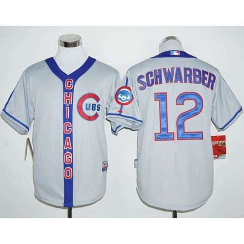 6863c69e01a93_1 Cubs #12 Kyle Schwarber Grey Cooperstown Stitched MLB Jersey