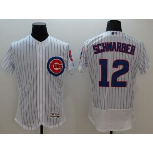 6863c6cbaa4ae_1 Cubs #12 Kyle Schwarber White Flexbase Authentic Collection Stitched MLB Jersey