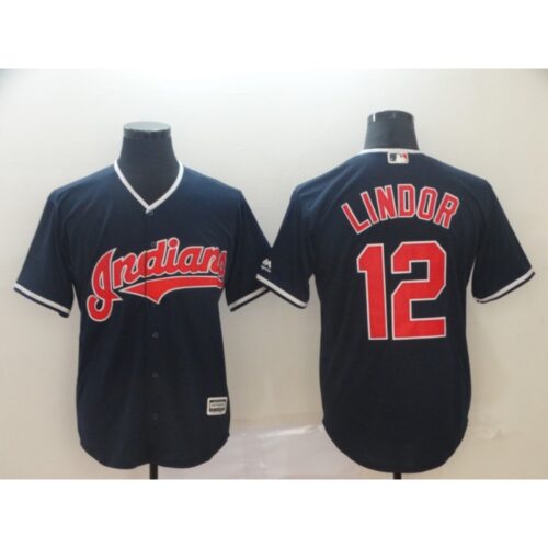 6863c6d2ae125_1 Men's Cleveland indians #12 Francisco Lindor Black Cool Base Stitched MLB Jersey