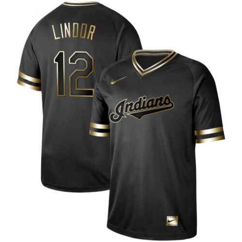 6863c6d645f8c_1 Men's Cleveland indians #12 Francisco Lindor Black Gold Stitched MLB Jersey