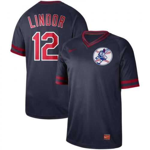 6863c6e105366_1 Men's Cleveland indians #12 Francisco Lindor Navy Cooperstown Collection Legend Stitched MLB Jersey