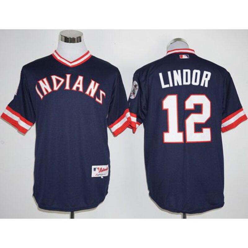 6863c73f93a8e_1 indians #12 Francisco Lindor Navy Blue 1976 Turn Back The Clock Stitched MLB Jersey