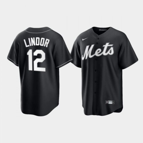 6863c75b75ec0_1 Men's New York Mets #12 Francisco Lindor Black Cool Base Stitched Baseball Jersey