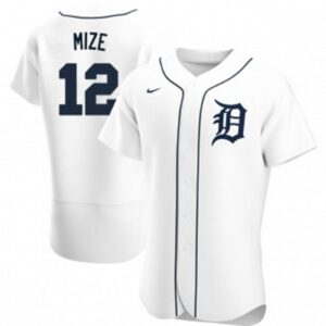 6863c782039ae_1 Men's Detroit Tigers #12 Casey Mize White Flex Base Stitched Jersey