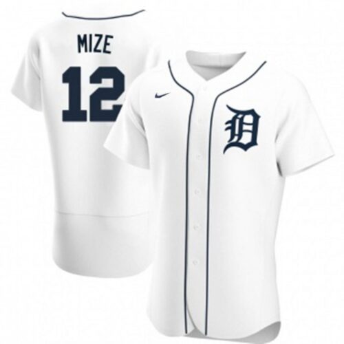 6863c782039ae_1 Men's Detroit Tigers #12 Casey Mize White Flex Base Stitched Jersey