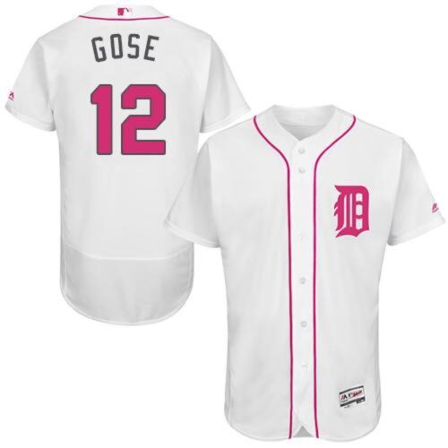 6863c7890ff36_1 Tigers #12 Anthony Gose White Flexbase Authentic Collection 2016 Mother's Day Stitched MLB Jersey