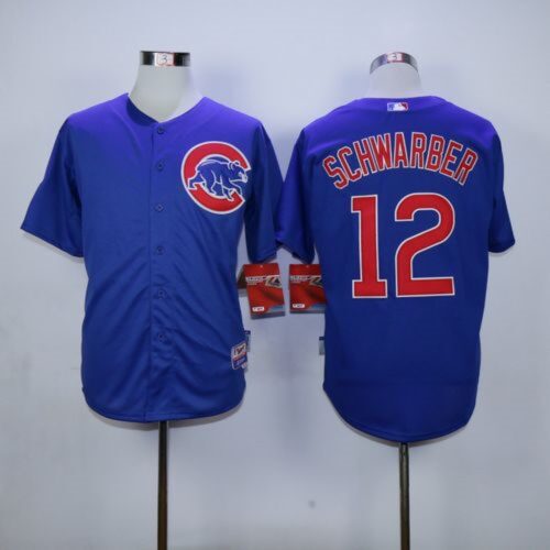 6863c79b6abe9_1 Cubs #12 Kyle Schwarber Blue Cool Base Stitched MLB Jersey