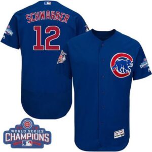 6863c7a5e4213_1 Cubs #12 Kyle Schwarber Blue Flexbase Authentic Collection 2016 World Series Champions Stitched MLB Jersey