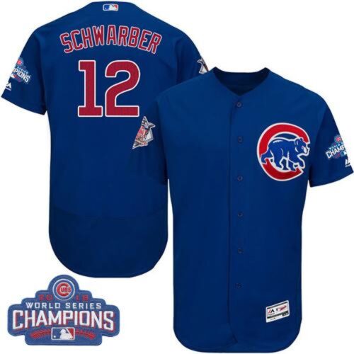 6863c7a5e4213_1 Cubs #12 Kyle Schwarber Blue Flexbase Authentic Collection 2016 World Series Champions Stitched MLB Jersey