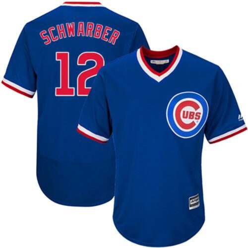 6863c7a96fe7c_1 Cubs #12 Kyle Schwarber Blue Flexbase Authentic Collection Cooperstown Stitched MLB Jersey