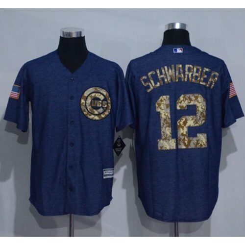 6863c7ad34eeb_1 Cubs #12 Kyle Schwarber Denim Blue Salute to Service Stitched MLB Jersey