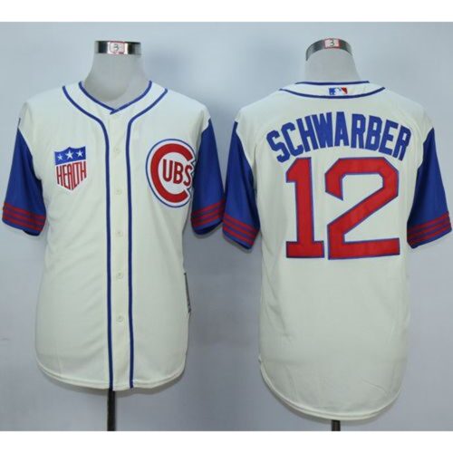 6863c7bb7c5f3_1 Cubs #12 Kyle Schwarber Cream/Blue 1942 Turn Back The Clock Stitched MLB Jersey