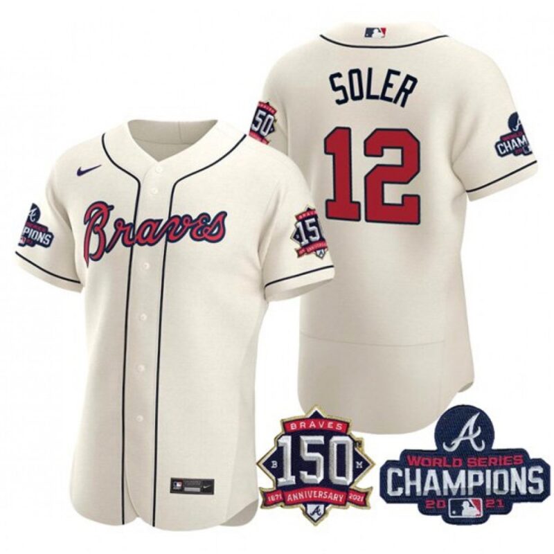 6863c7c2a90f2_1 Men's Atlanta Braves #12 Jorge Soler 2021 Cream World Series Champions With 150th Anniversary Flex Base Stitched Jersey