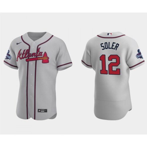6863c7d123c37_1 Men's Atlanta Braves #12 Jorge Soler 2021 Grey World Series Champions Flex Base Stitched Jersey