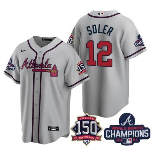6863c7d47fb7f_1 Men's Atlanta Braves #12 Jorge Soler 2021 Grey World Series Champions With 150th Anniversary Patch Cool Base Stitched Jersey