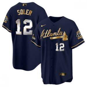 6863c7e9a5d0c_1 Men's Atlanta Braves #12 Jorge Soler 2021 Navy/Gold World Series Champions With 150th Anniversary Patch Cool Base Stitched Jersey