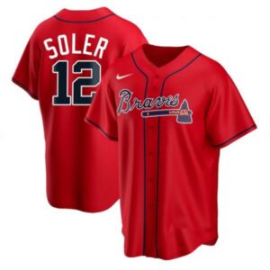 6863c7ed3025f_1 Men's Atlanta Braves #12 Jorge Soler Red Cool Base Stitched Jersey
