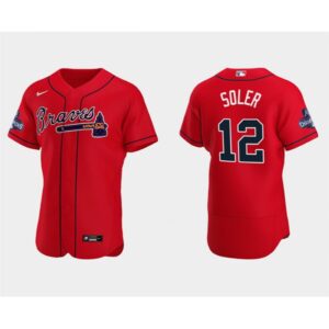 6863c7fb0a54b_1 Men's Atlanta Braves #12 Jorge Soler 2021 Red World Series Champions Flex Base Stitched Jersey