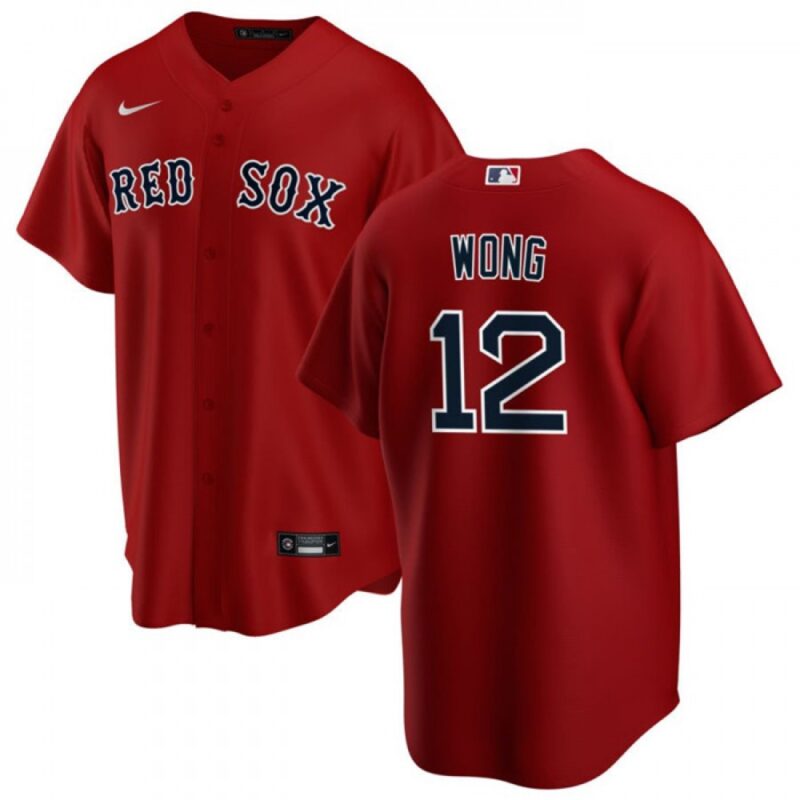 6863c816d9229_1 Men's Boston Red Sox #12 Connor Wong Red Cool Base Stitched Jersey