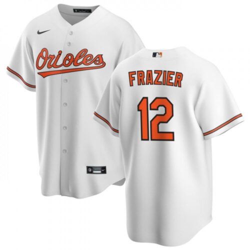 6863c82160d94_1 Men's Baltimore Orioles #12 Adam Frazier White Cool Base Stitched Jersey