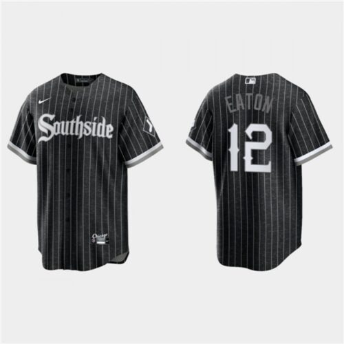 6863c83c28377_1 Men's Chicago White Sox #12 Adam Eaton Black 2021 City Connect Cool Base Stitched Jersey