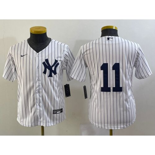6863c87cc4acf_1 Youth New York Yankees #11 Anthony Volpe White Cool Base Stitched Baseball Jersey